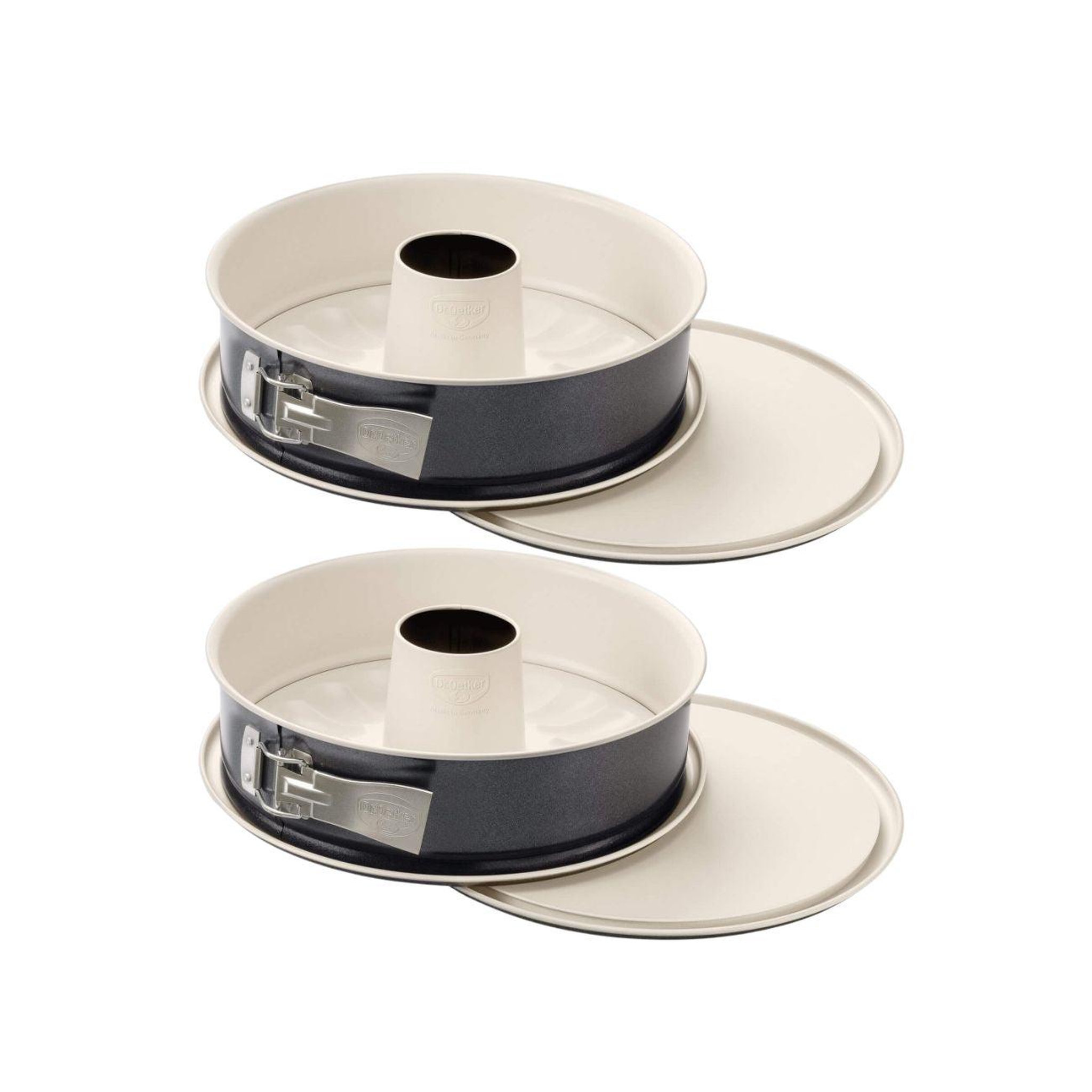 DR.OETKER Lot de 2 moules à manqué 26/26 cm en acier et céramique dr oetker back-trend