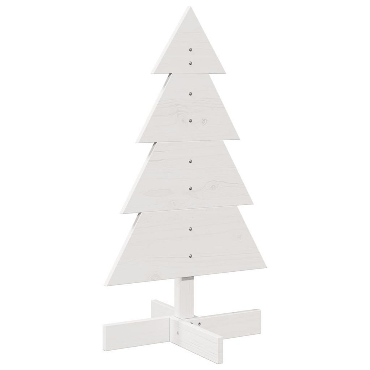 VIDAXL Arbre de Noël en bois pour decoration blanc 80 cm pin massif