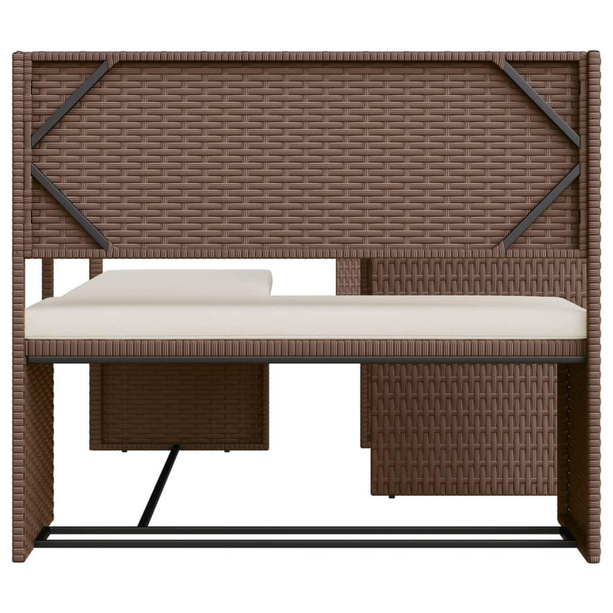 Voir la diapositive 4 : VIDAXL Canape de jardin avec table et coussins en forme de L marron