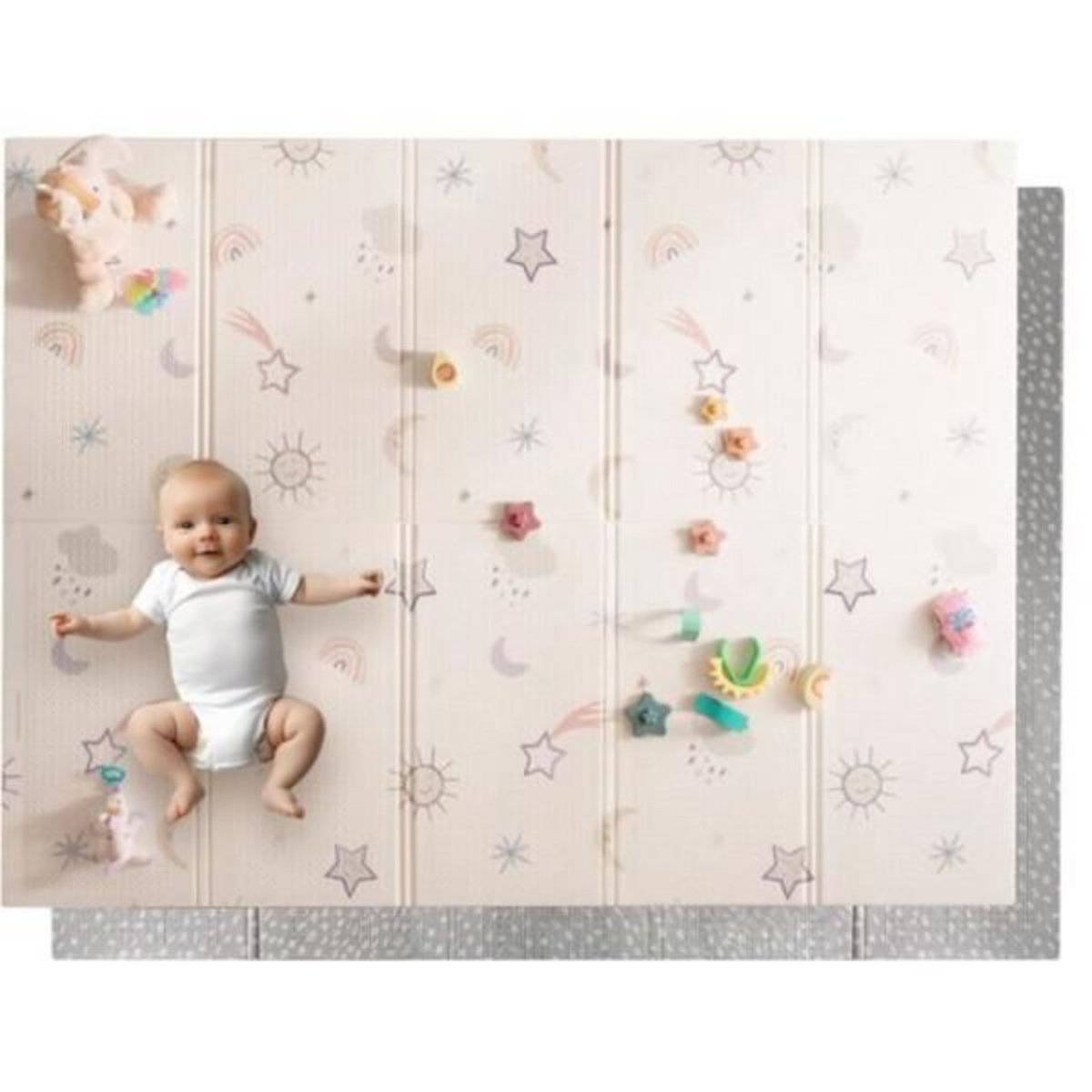NUBY Tapis d'Éveil Réversible - NUBY - 200 x 150 x 1 cm - Arc-en-Ciel