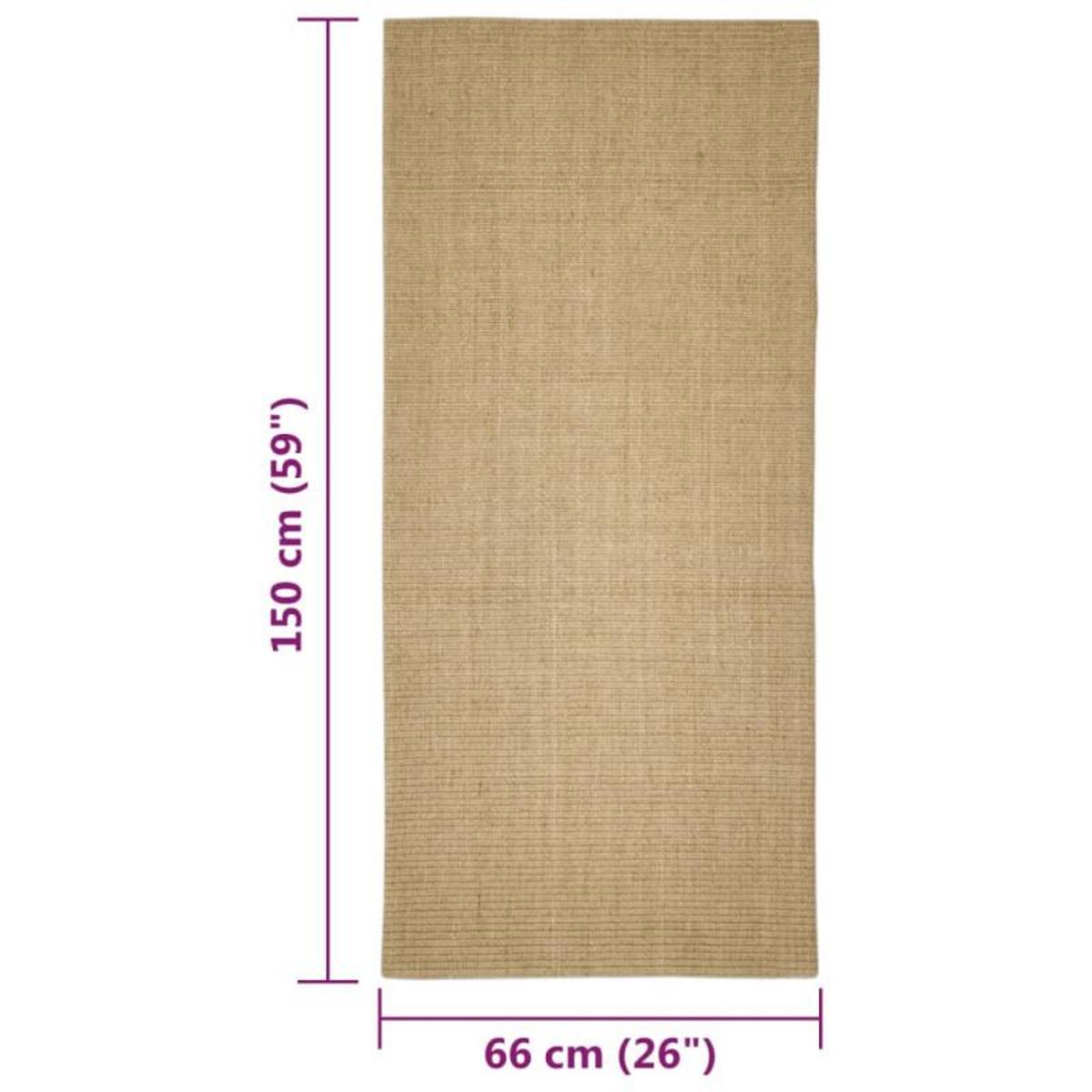 VIDAXL Tapis en sisal pour griffoir 66x150 cm