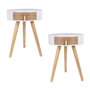 Voir la diapositive 1 : The Home Deco Factory Lot de 2 tables de chevet scandinaves Nora
