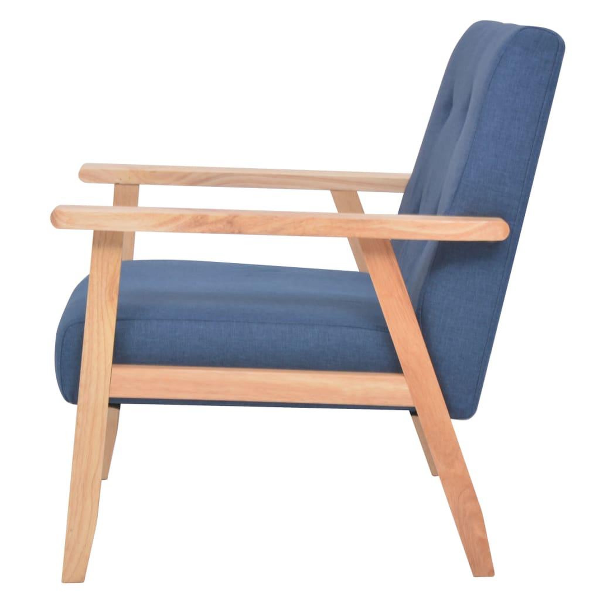Voir la diapositive 3 : VIDAXL Fauteuil Bleu Tissu