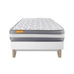 SEPTNUITS Matelas + sommier Memo Plus Mémoire de forme 3 zones. Coloris disponibles : Blanc