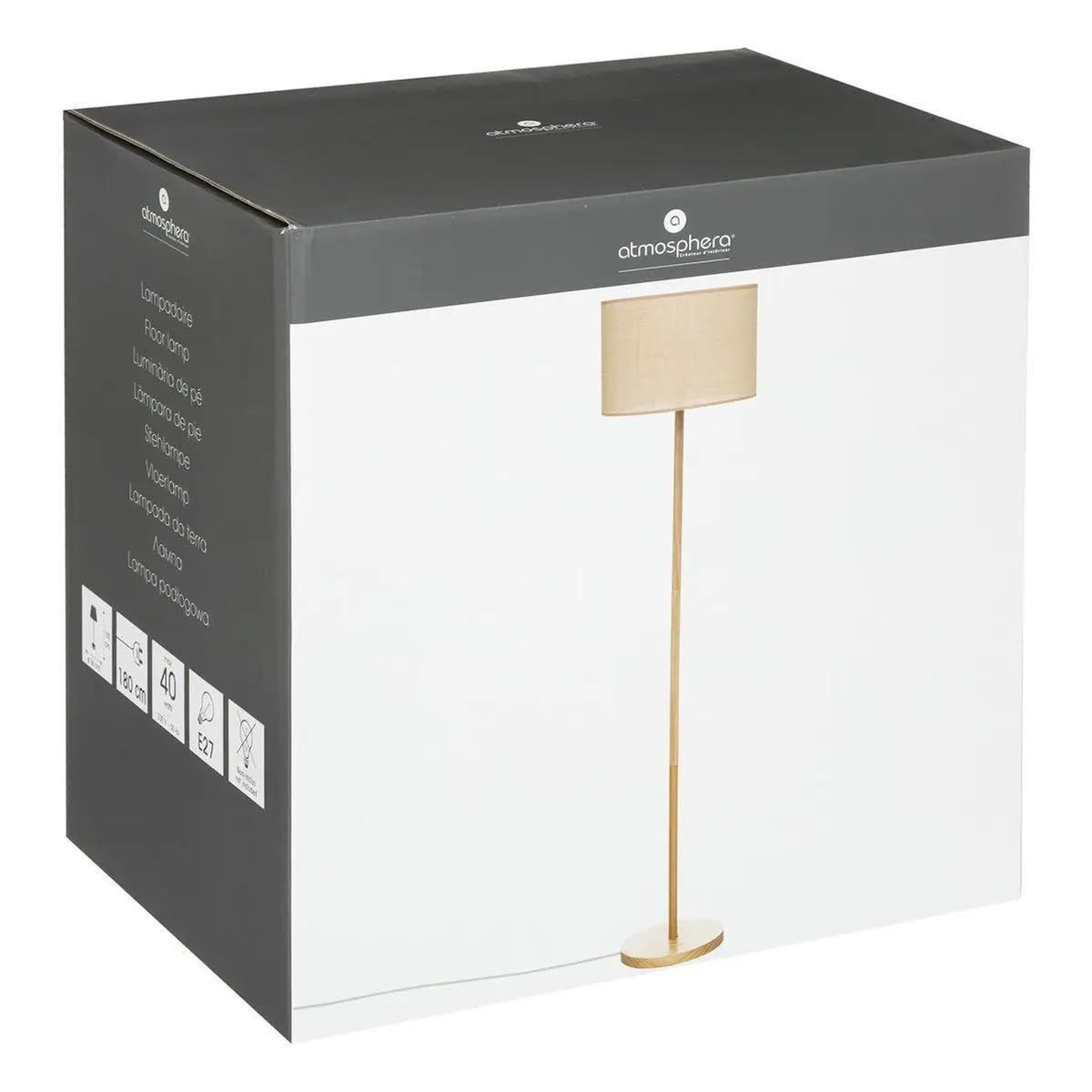 ATMOSPHERA Lampadaire Design en Bois  Della  149cm Beige