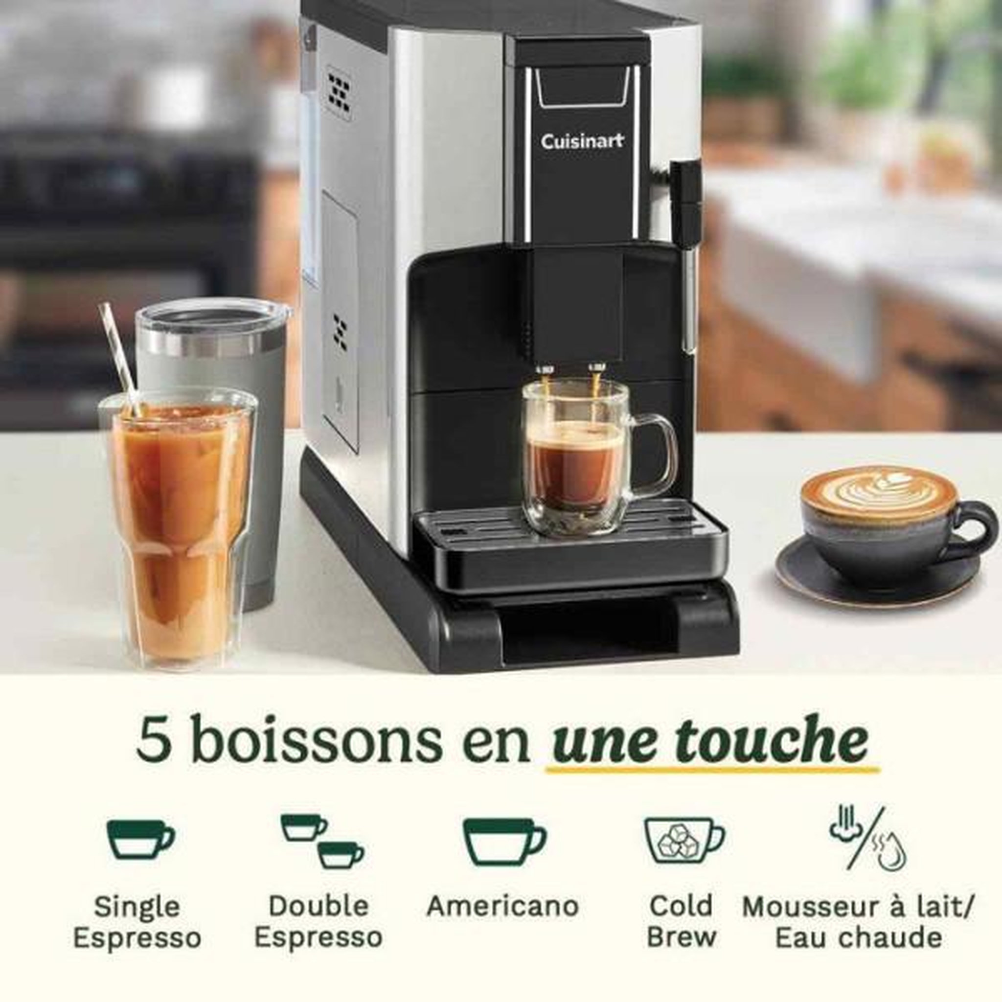 Voir la diapositive 4 : Cuisinart Robot café 15 bars - em550e
