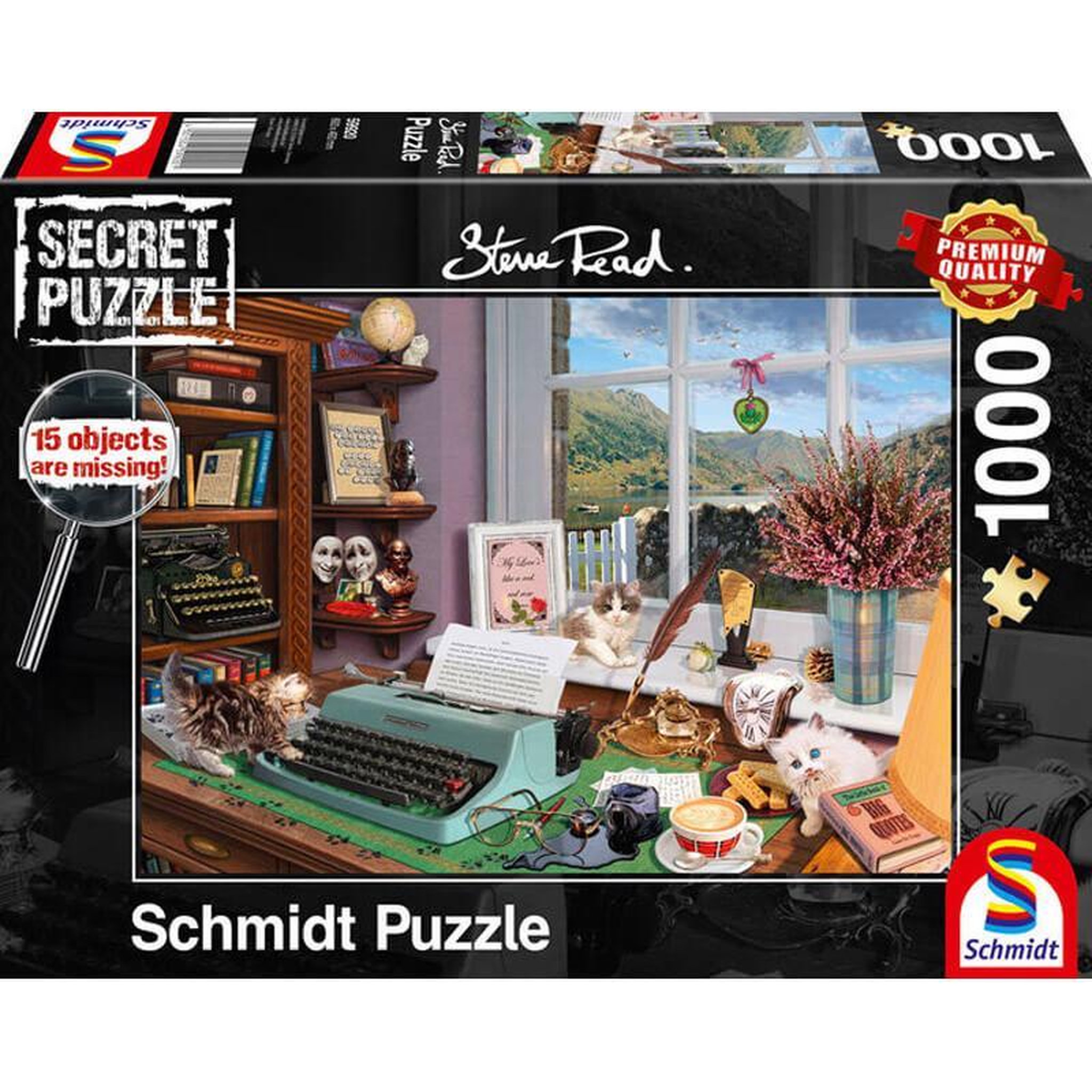 Voir la diapositive 2 : Schmidt Puzzle 1000 pièces : Secret Puzzle : Le bureau