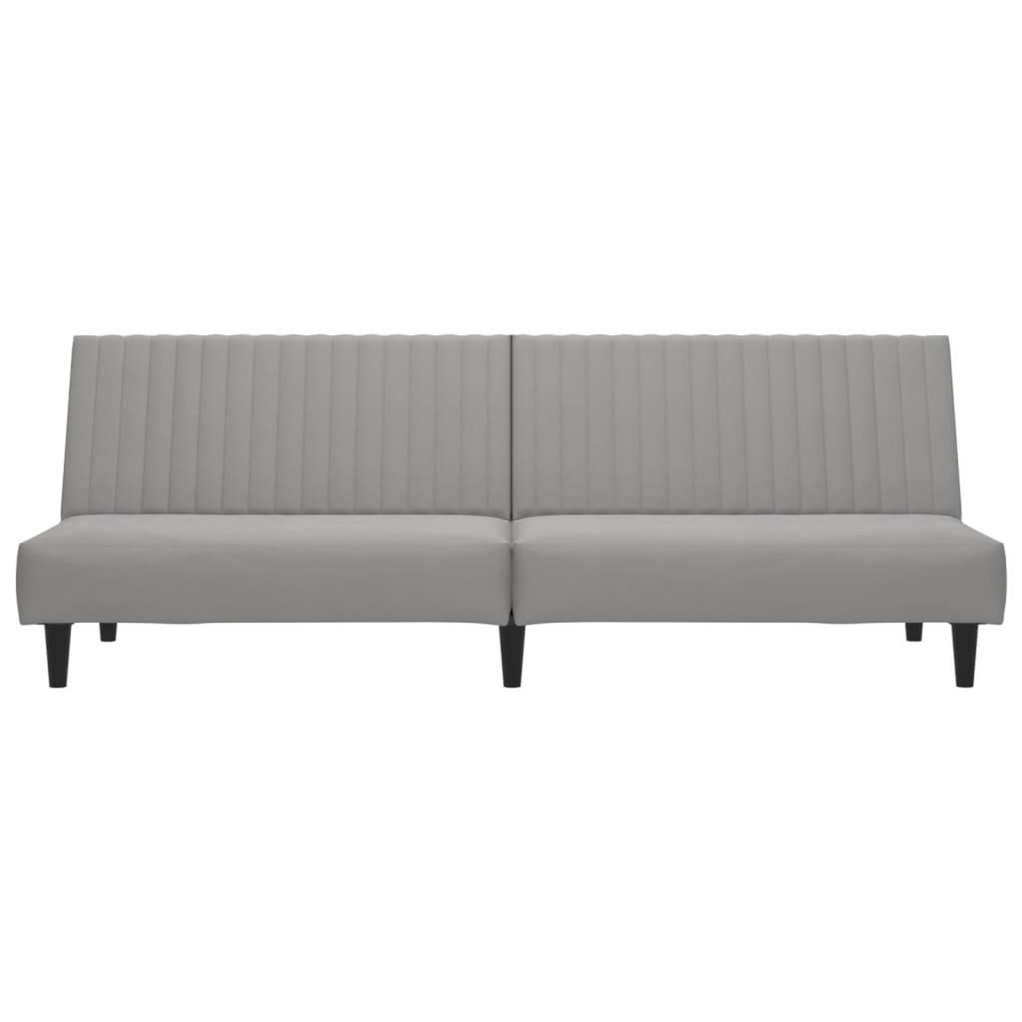 Voir la diapositive 4 : VIDAXL Canape-lit a 2 places gris clair velours