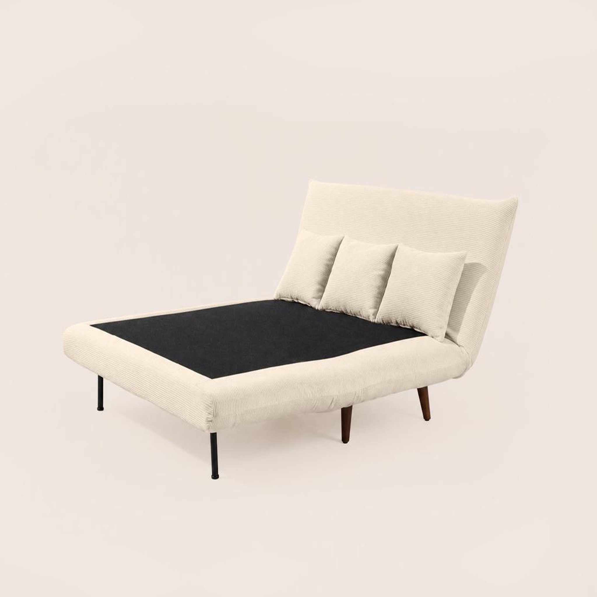 Voir la diapositive 4 : BEST MOBILIER Lumi - banquette convertible clic-clac 2 places en velours côtelé