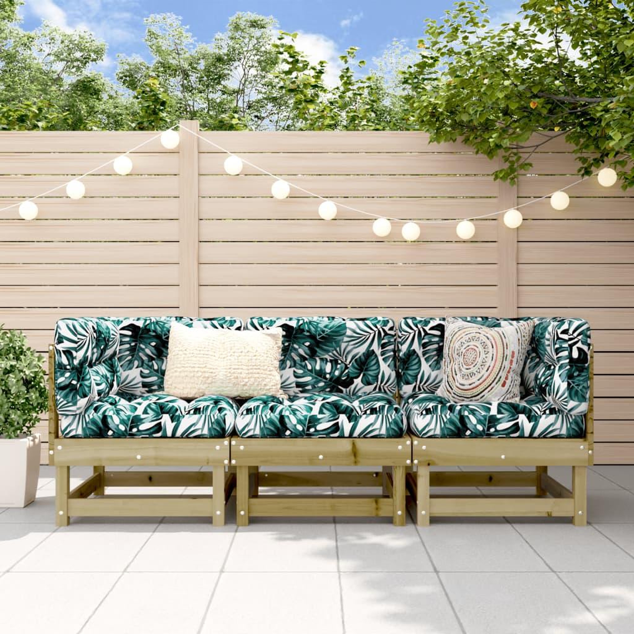 VIDAXL Salon de jardin 3 pcs bois de pin impregne