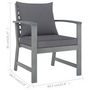 Voir la diapositive 6 : VIDAXL Chaises de jardin lot de 2 avec coussins gris fonce Bois acacia