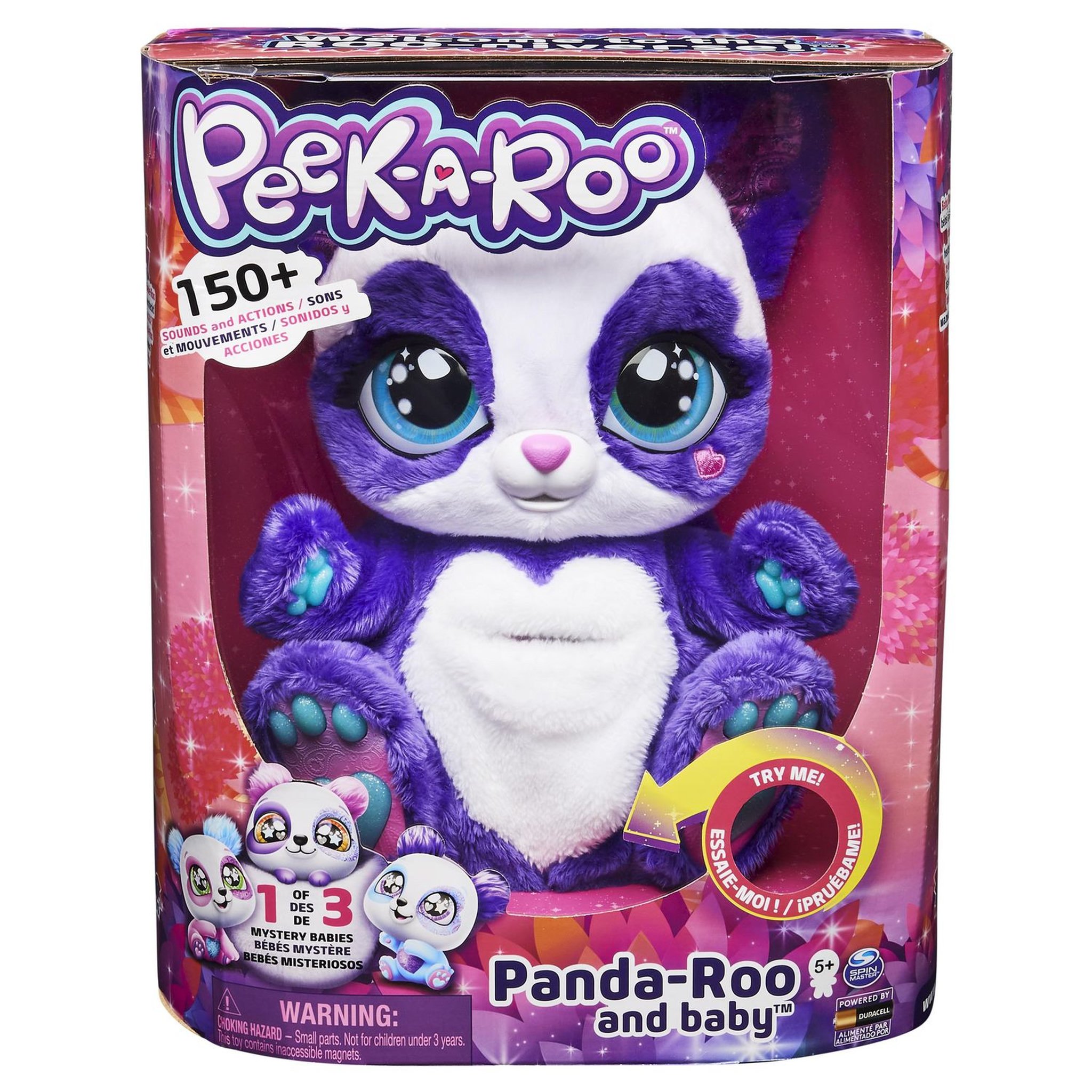 Voir la diapositive 2 : SPIN MASTER Peluche - PEEK-A-ROO maman panda roo et bébé surprise 