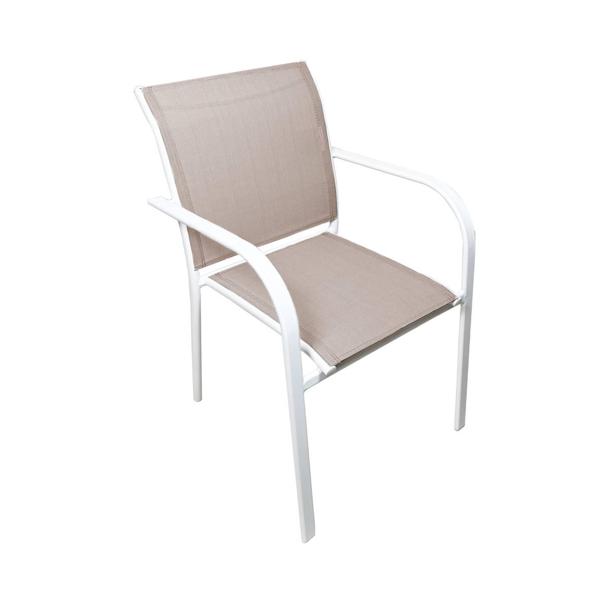 SWEEEK Table de jardin extensible aluminium + 10 assises blanc - Elora / Amara