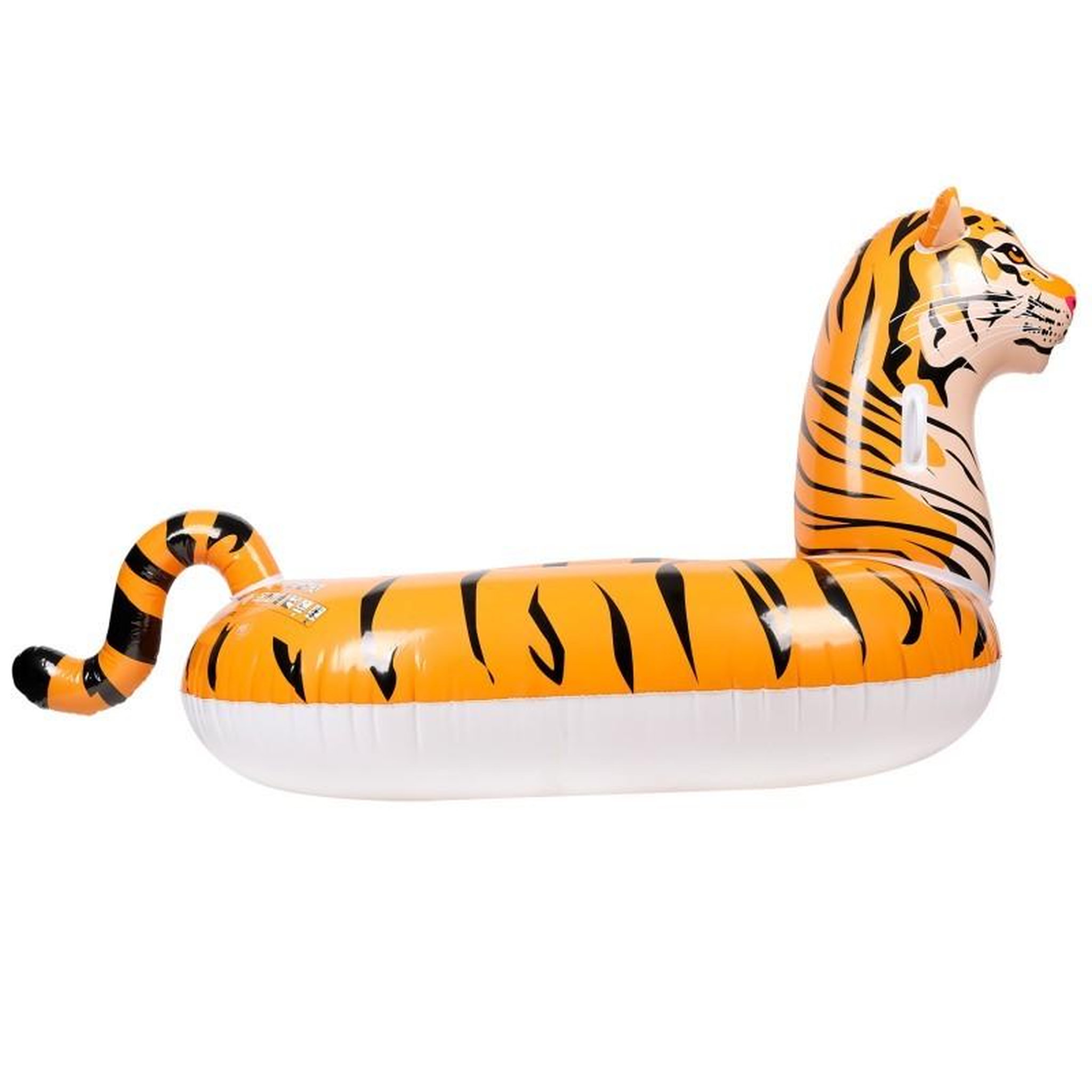 Voir la diapositive 1 : AIRMYFUN Bouée Gonflable XXL Chevauchable, Piscine & Plage, Flotteur Deluxe - Tigre - 150x105x100cm