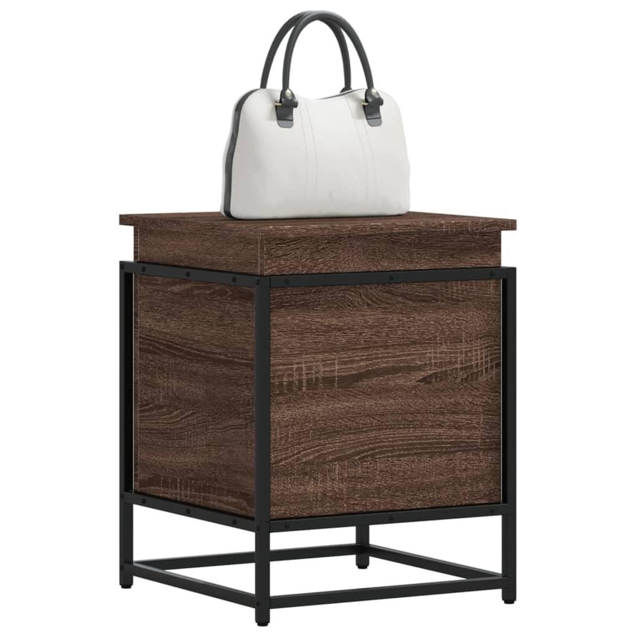 VIDAXL Boîte de rangement avec couvercle chene marron bois ingenierie
