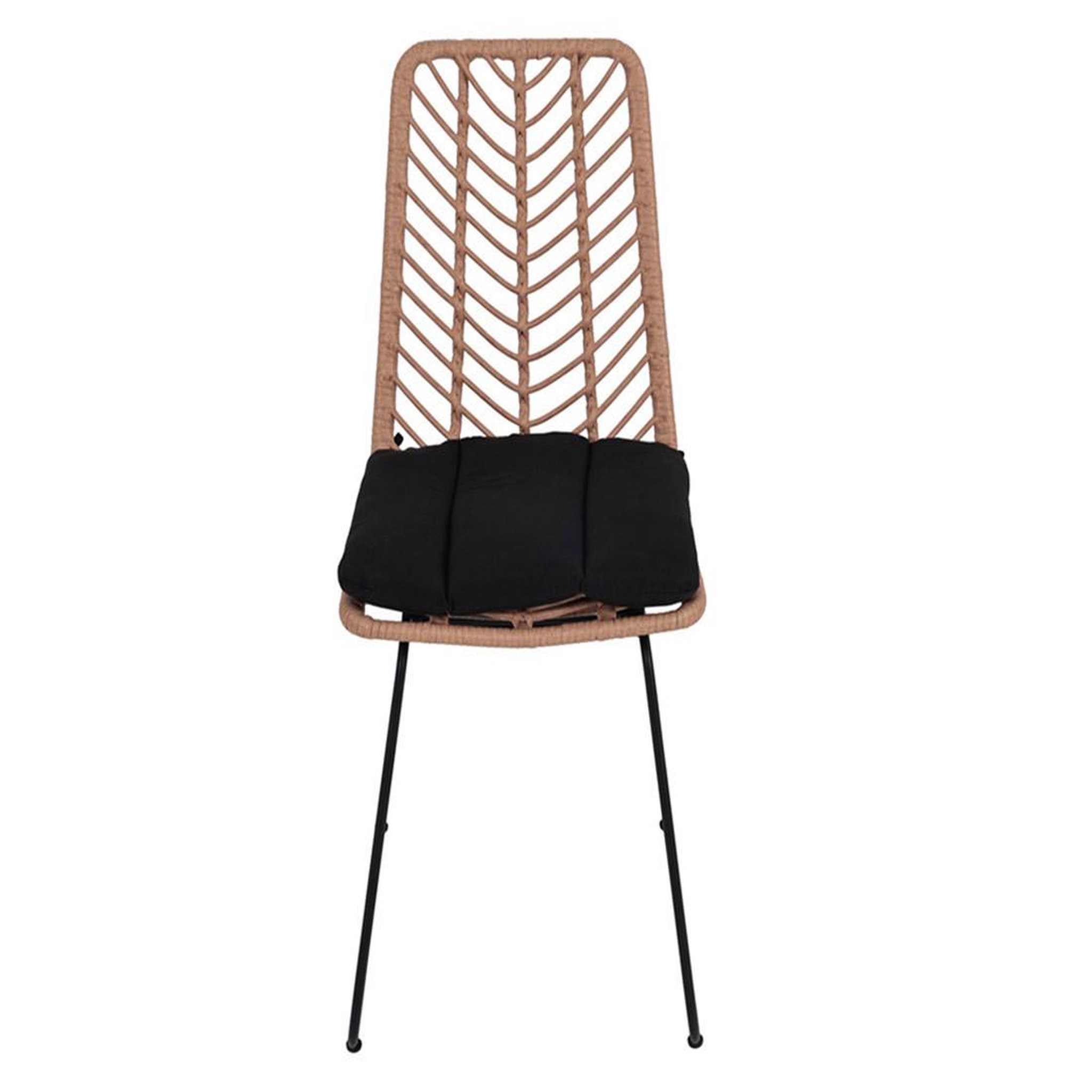 Voir la diapositive 1 : BEST MOBILIER Forenza - lot de 4 chaises - effet rotin - coloris bois et noir
