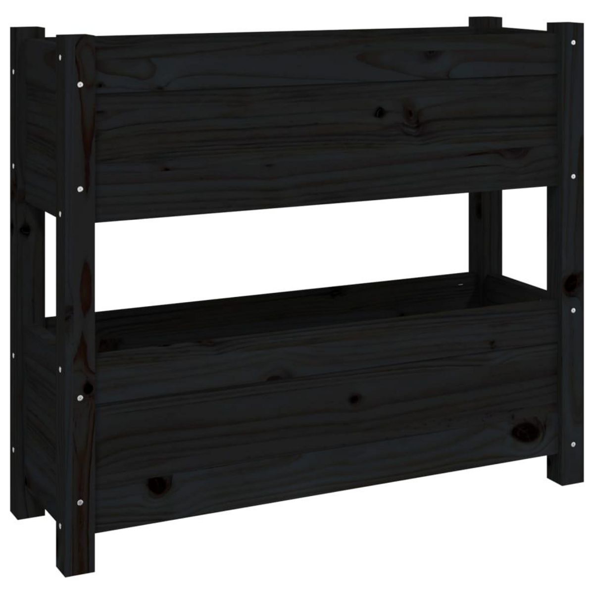 VIDAXL Jardiniere Noir 77x25x66 cm Bois massif de pin