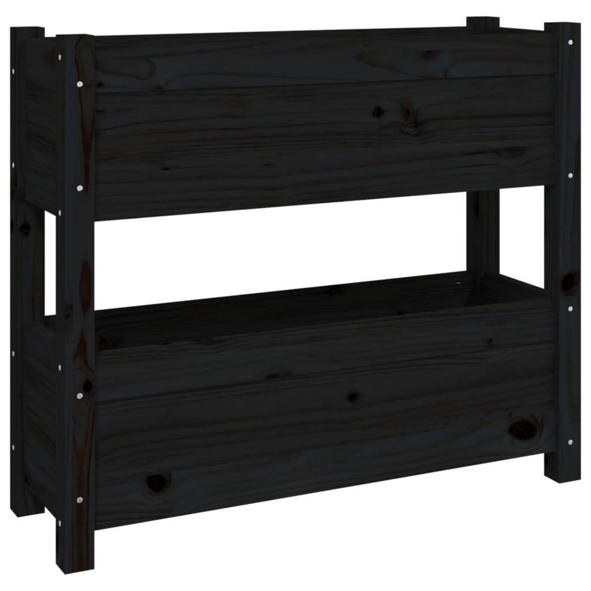 VIDAXL Jardiniere Noir 77x25x66 cm Bois massif de pin