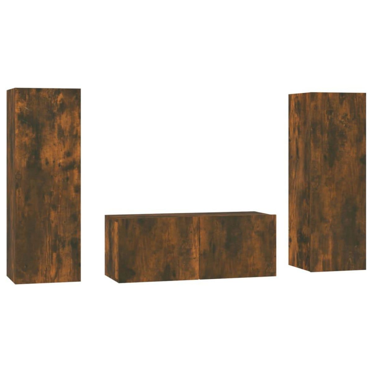 VIDAXL Ensemble de meubles TV 3 pcs Chene fume Bois d'ingenierie