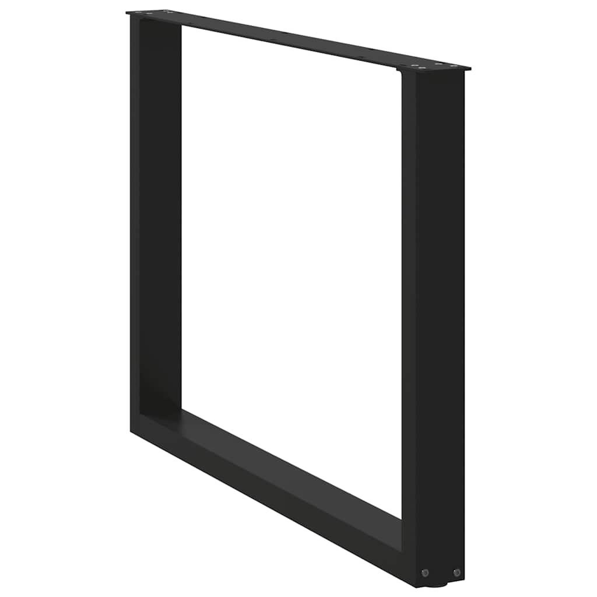 Voir la diapositive 4 : VIDAXL Pieds de table a manger forme de U 2 pcs noir 100x(72-73) cm
