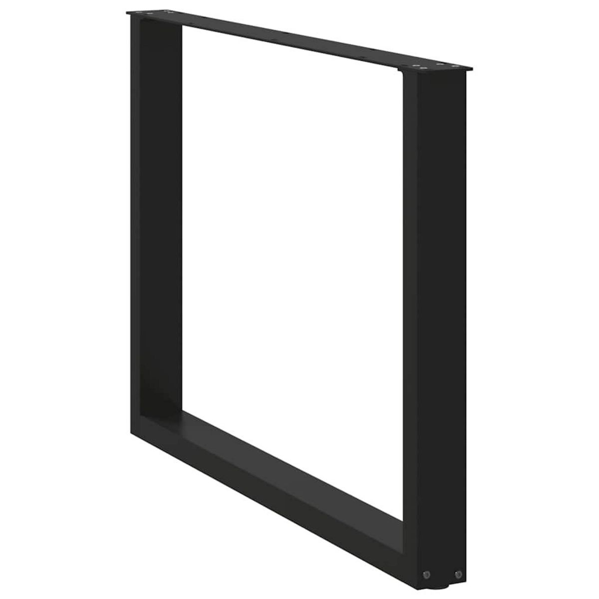 VIDAXL Pieds de table a manger forme de U 2 pcs noir 100x(72-73) cm