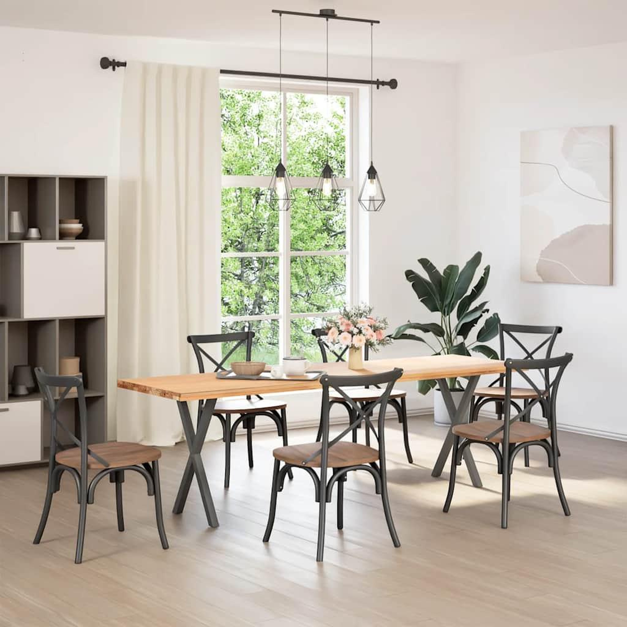 Voir la diapositive 2 : VIDAXL Pieds de table a manger forme de X 2 pcs 50x(72-73) cm acier
