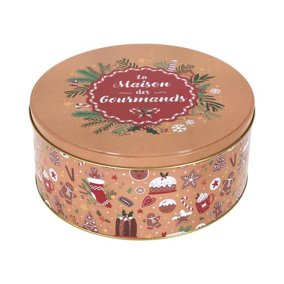 Paris Prix Lot de 3 Boîtes en Métal  Noël Magique  25cm Rouge