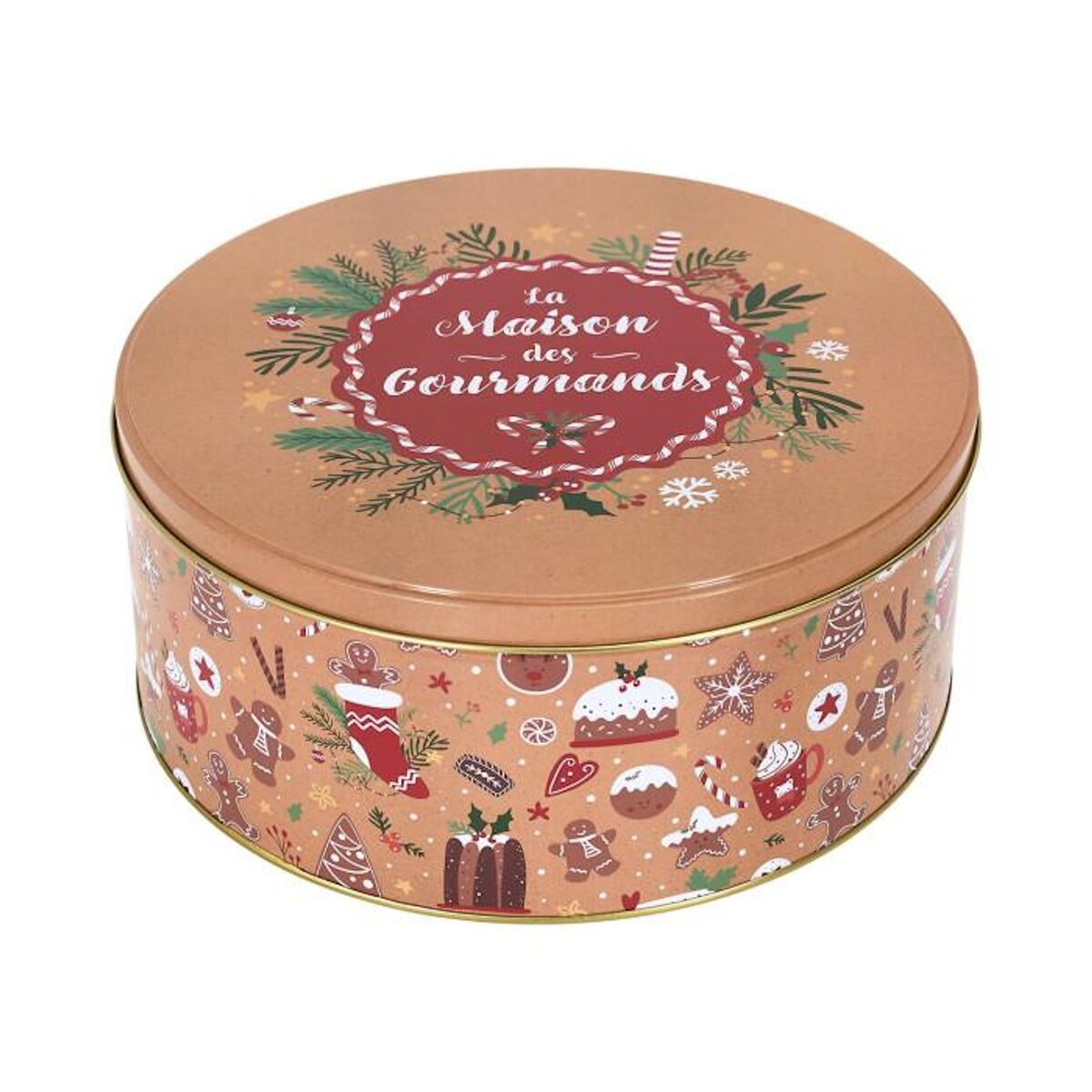 Paris Prix Lot de 3 Boîtes en Métal  Noël Magique  25cm Rouge