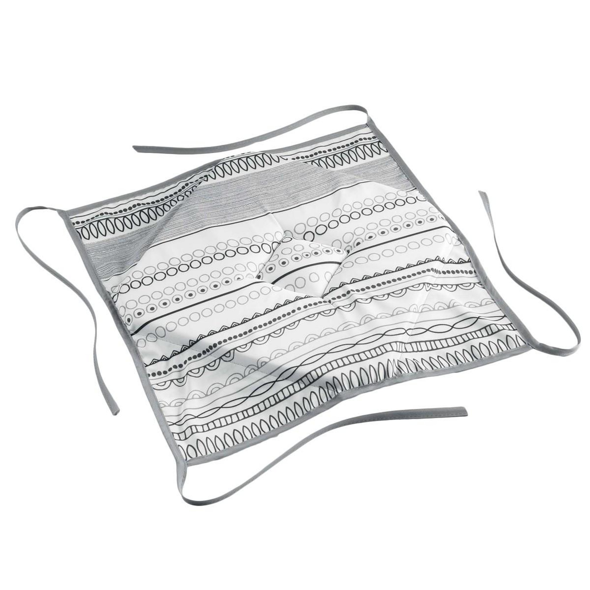 Douceur d'Intérieur Galette de chaise  analea  36x36cm noir & blanc