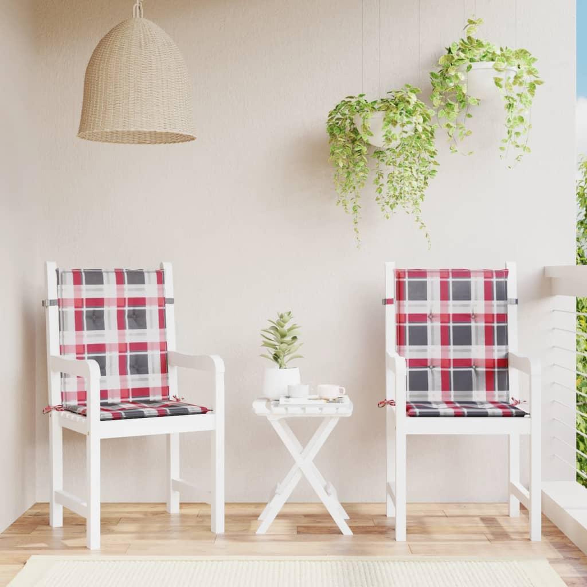 VIDAXL Coussins de chaise de jardin a dossier bas lot de 2