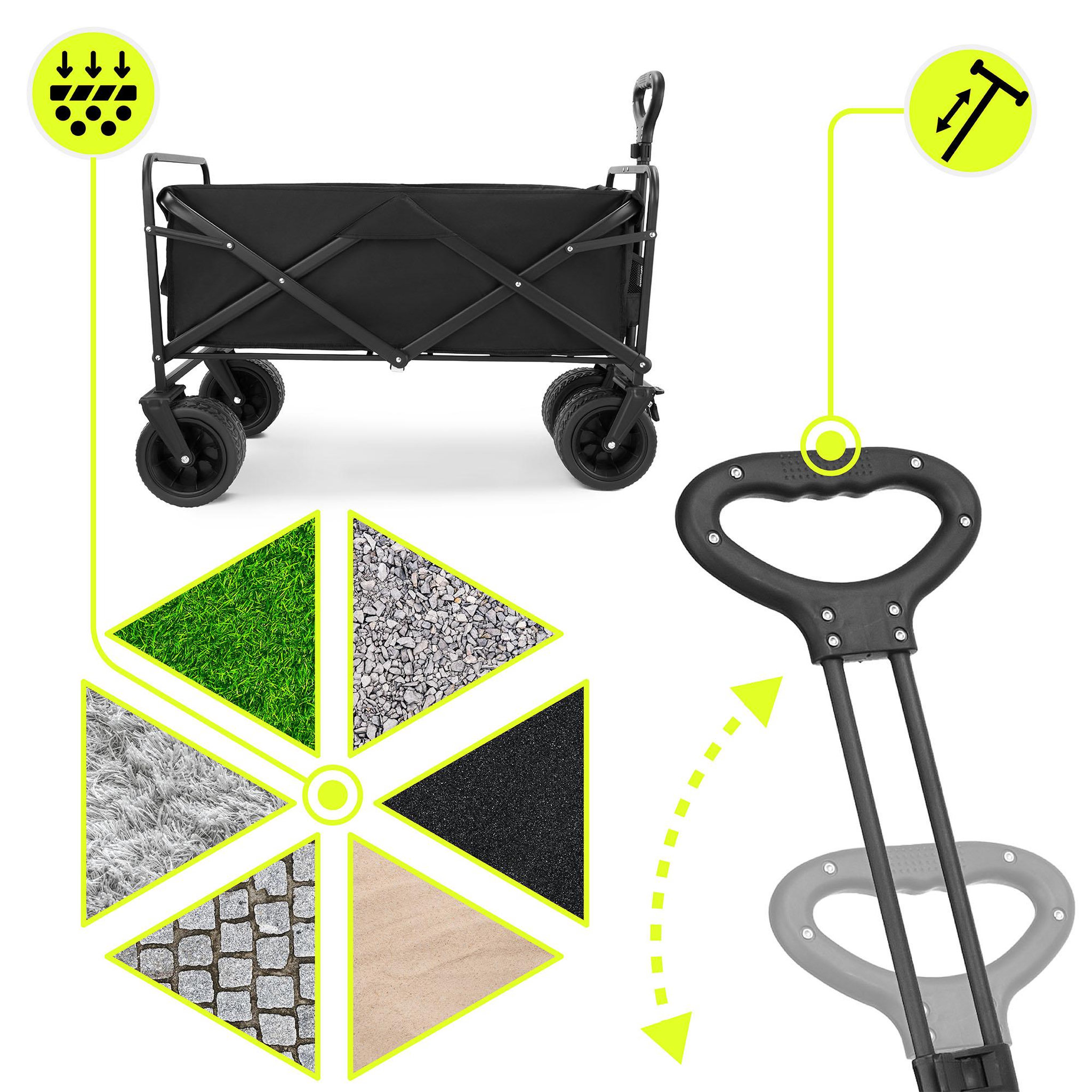 Voir la diapositive 4 : HYPERMOTION Chariot de Transport Pliable 100L, Trolley 120kg, Freins avant, Roues tout-terrain 7 , Pliage rapid