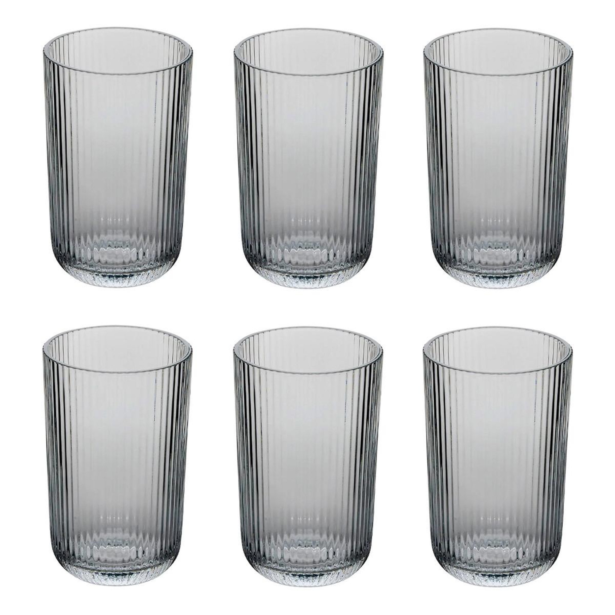 SECRET DE GOURMET Lot de 6 verres hauts strie  ema  43cl gris