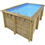 Voir la diapositive 2 : Habitat et Jardin Piscine bois rectangle   Aruba 140  - 5.00 x 3.00 x 1.38 m + Pompe à chaleur  3.5 kw/h - Hayward -  Micro  - Noir