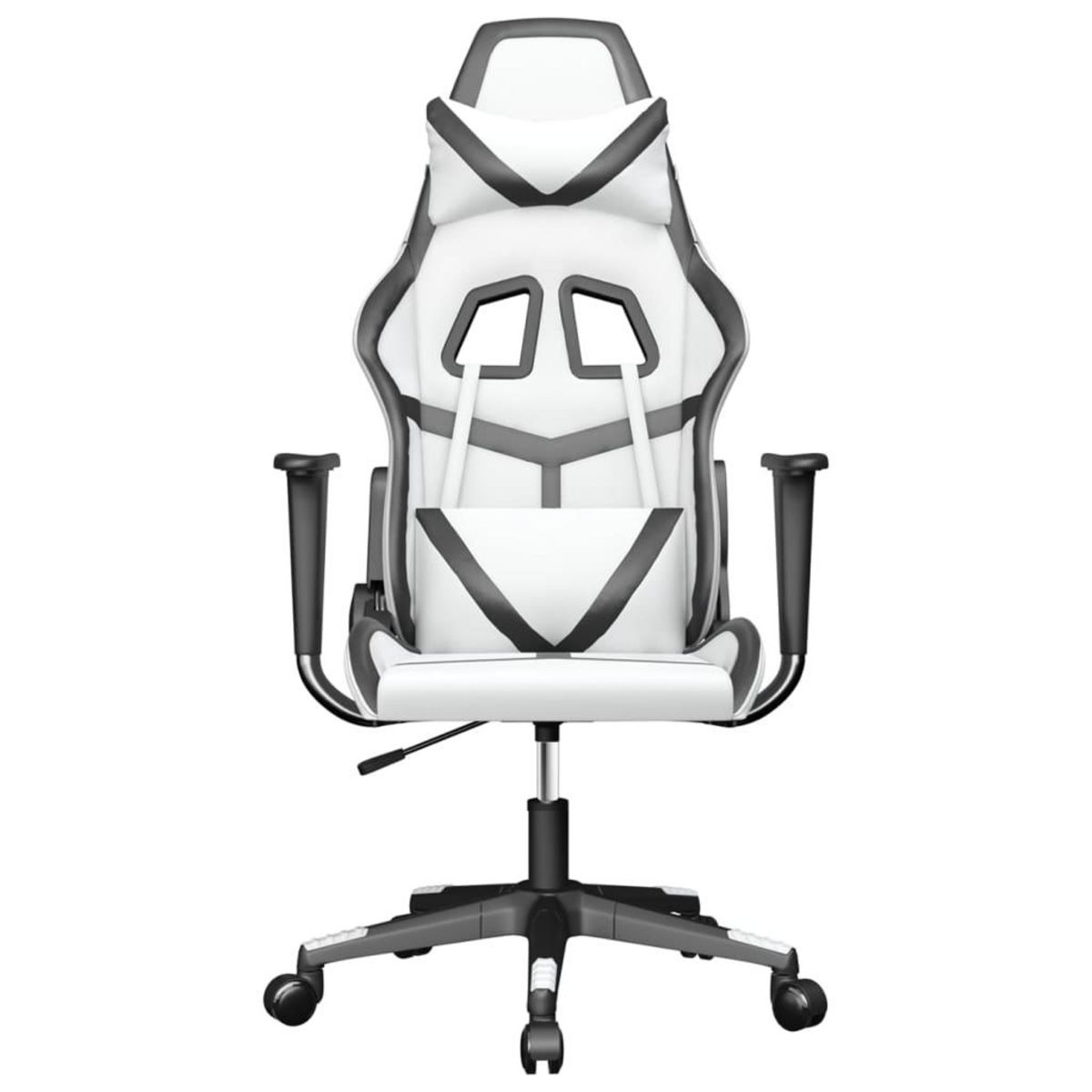 VIDAXL Chaise de jeu Blanc et noir Similicuir