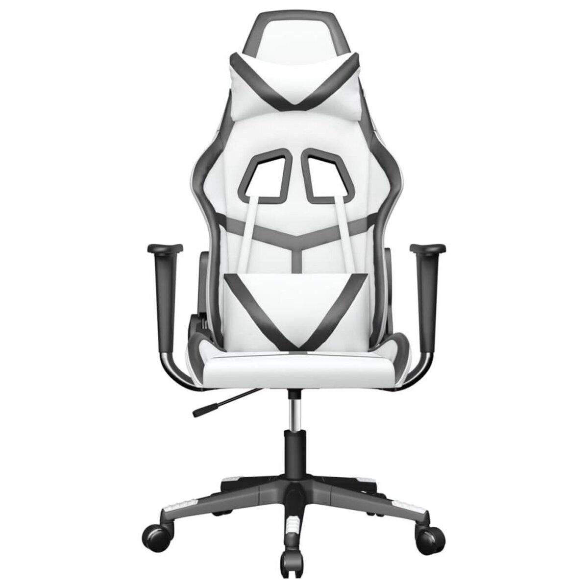 VIDAXL Chaise de jeu Blanc et noir Similicuir
