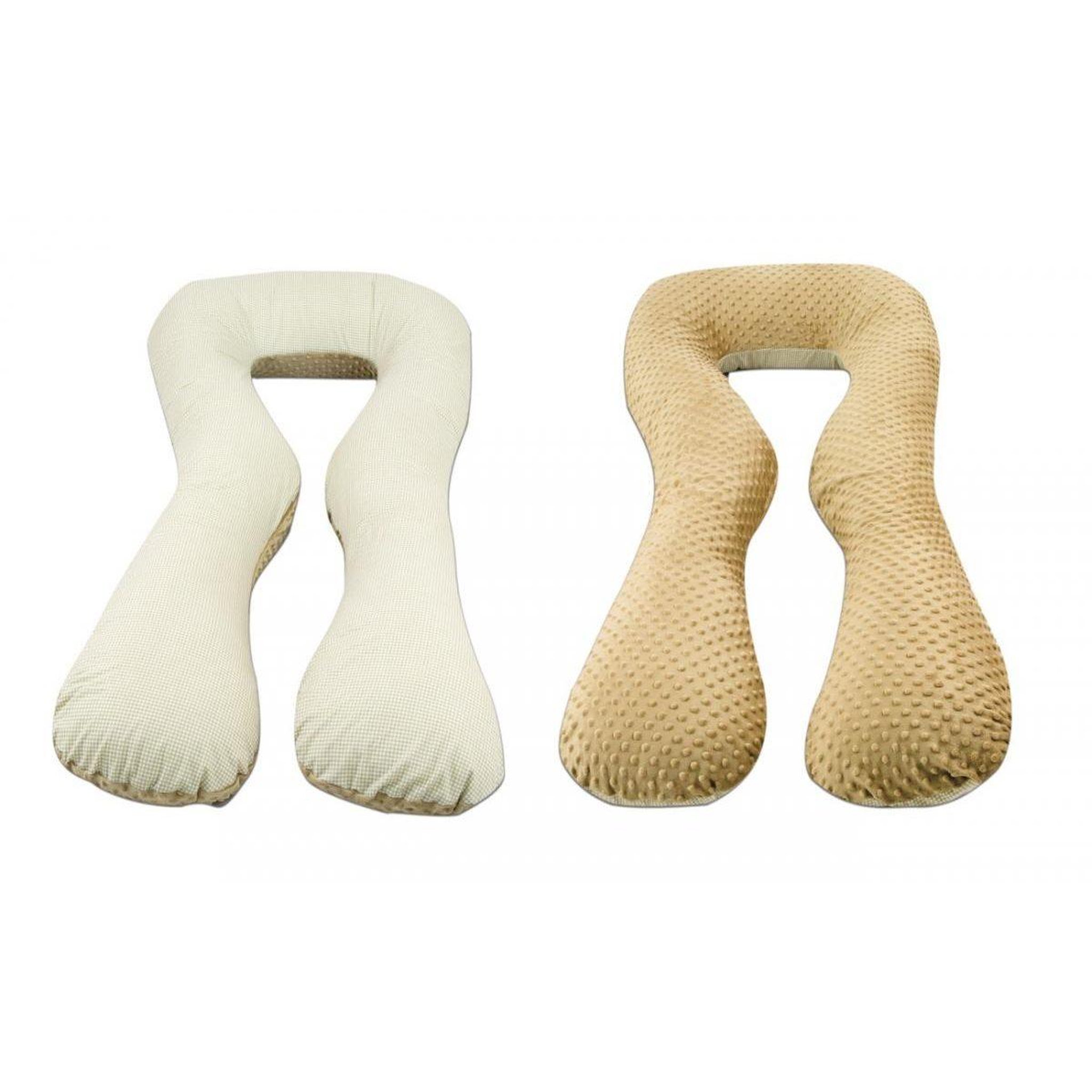 VELINDA Coussin C d'allaitement beige à carreaux – cappuccino