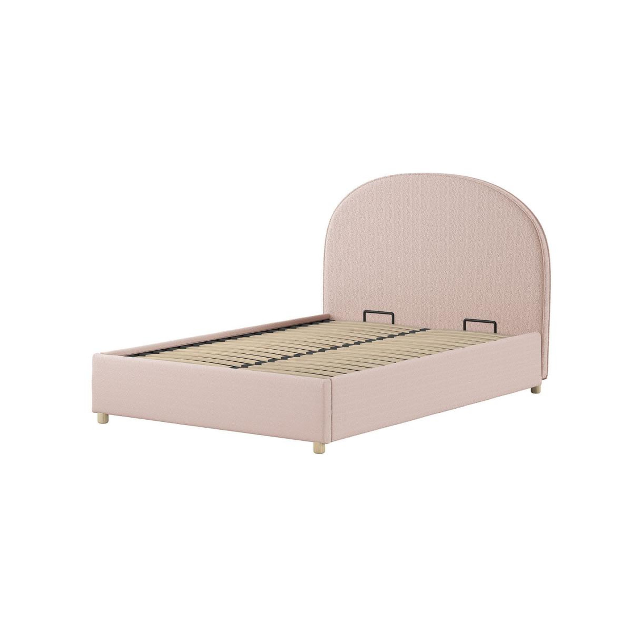 Voir la diapositive 2 : Paris Prix Pack - lit coffre adulte & 2 poufs  moon  140x200cm rose