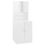 Voir la diapositive 2 : VIDAXL Meuble pour machine a laver Blanc brillant