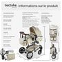 Voir la diapositive 6 : tectake Poussette combinée 2-en-1 pliable avec harnais à 5 points, frein, arceau de sécurité et dragonne gris/beige