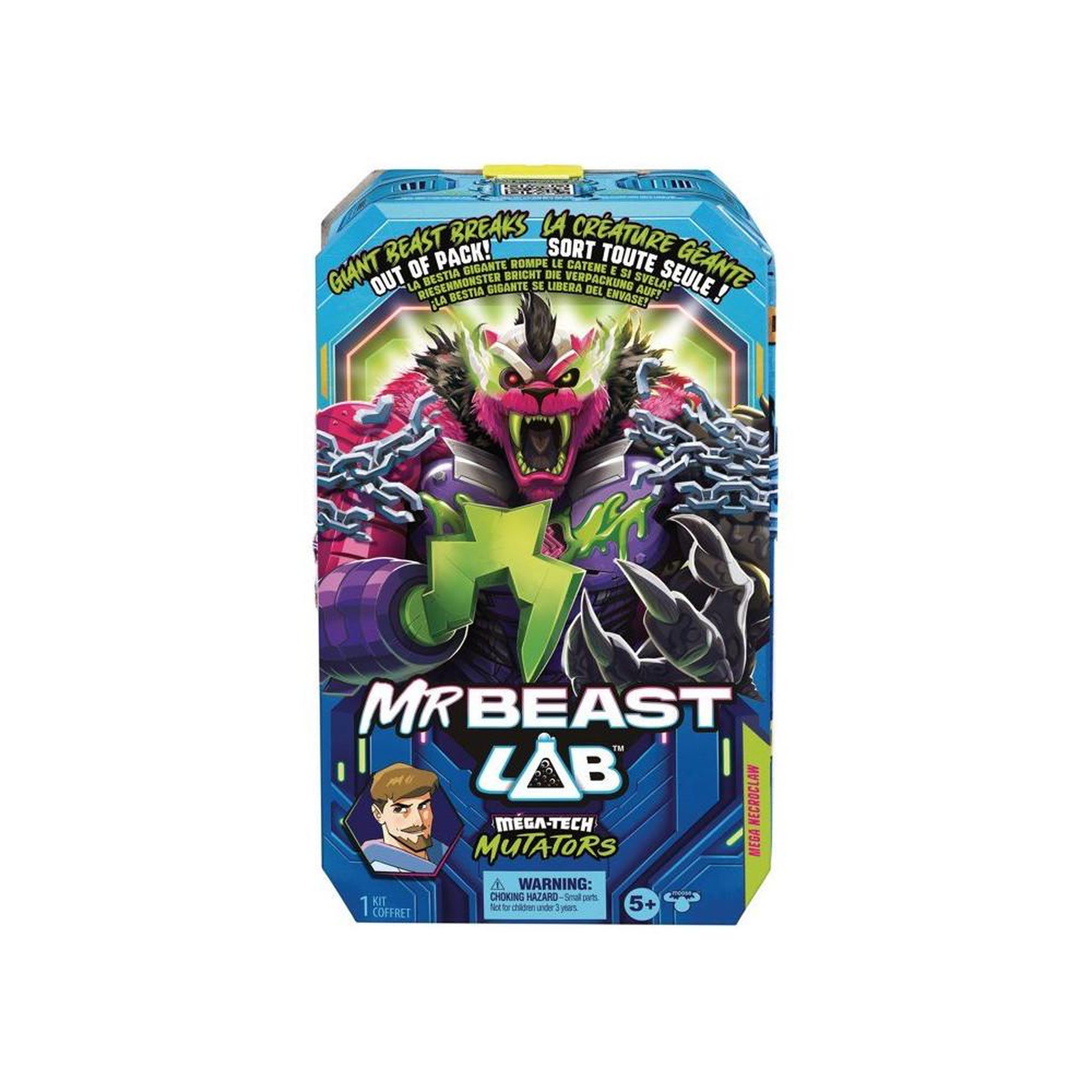 Voir la diapositive 4 : Figurine d'action Mega Mutators Necroclaw géante articulée 23 cm, effet surprise, couleurs violet/vert/noir