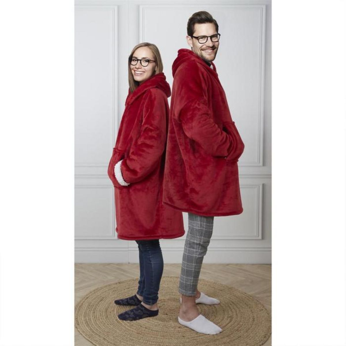 Paris Prix Sweat à Capuche  Sherpa  85x118cm Rouge