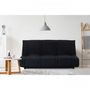 Voir la diapositive 2 : MARKET24 Banquette clic clac 3 places - tissu Noir - Style contemporain - L 193 x P 92 cm - LENA