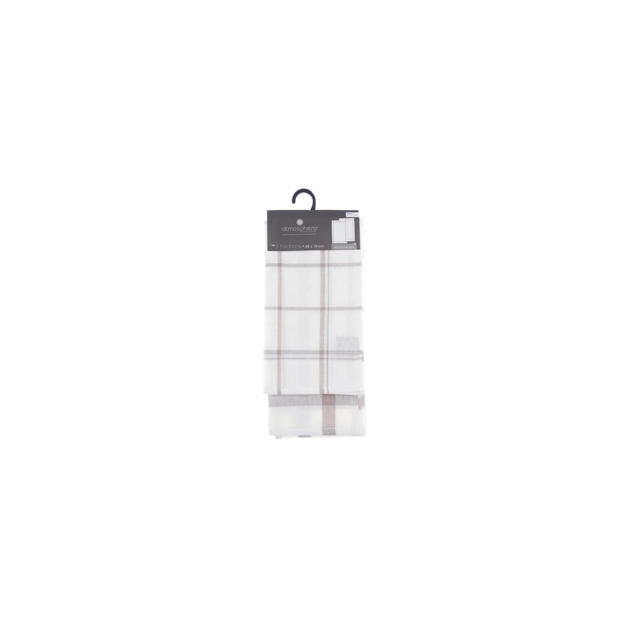 Voir la diapositive 5 : ATMOSPHERA Lot de 2 torchons de cuisine  traditionnel  70cm gris