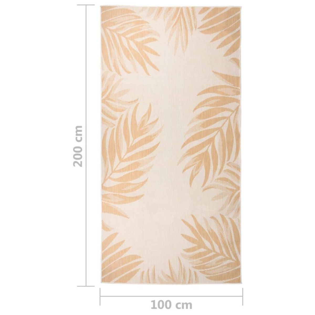VIDAXL Tapis a tissage plat d'exterieur 100x200 cm Motif de feuille