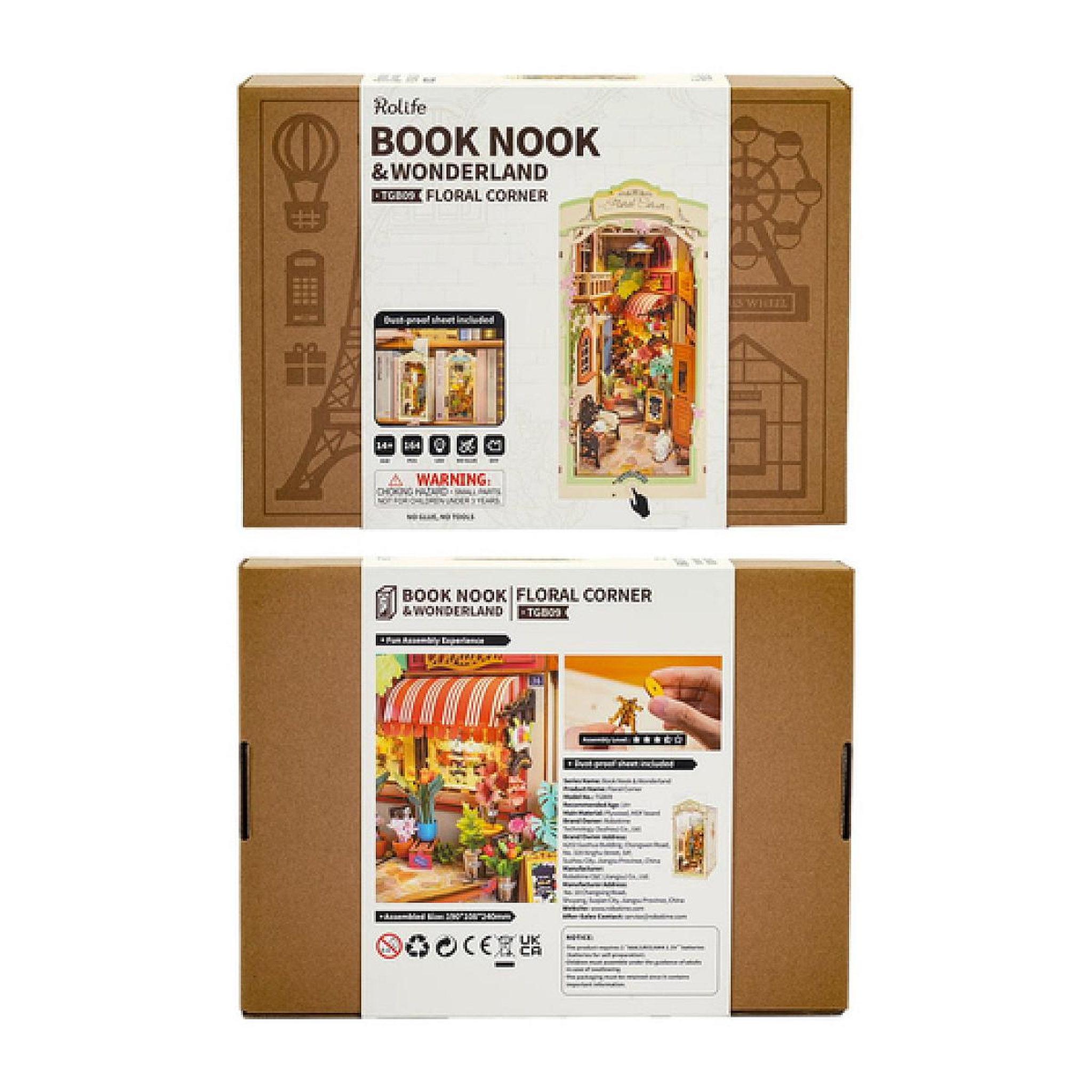 Voir la diapositive 6 : ROBOTIME Serre livre en bois Floral Corner Book Nook