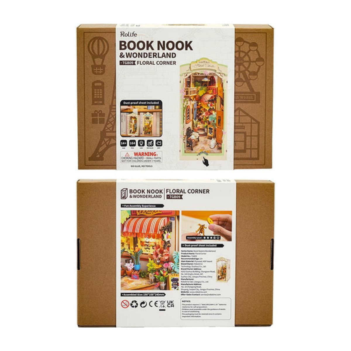 ROBOTIME Serre livre en bois Floral Corner Book Nook