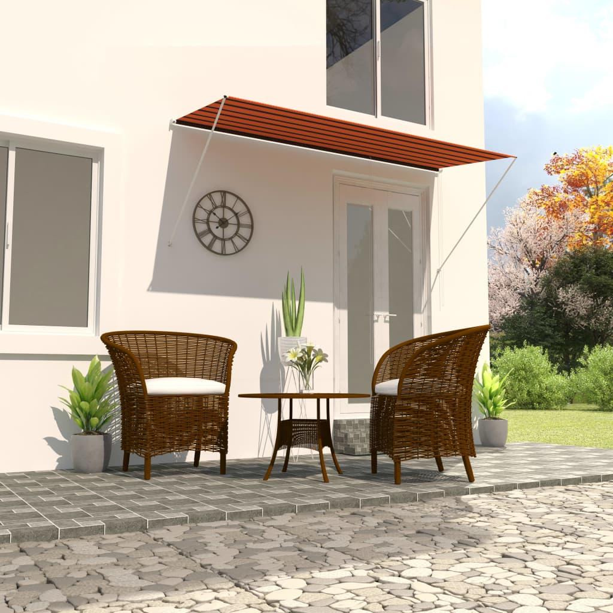 Voir la diapositive 1 : VIDAXL Auvent retractable 300x150 cm Orange et marron