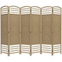 Voir la diapositive 5 : HOMCOM Paravent intérieur 6 panneaux pliables séparateur de pièce bois fibres tressées naturel