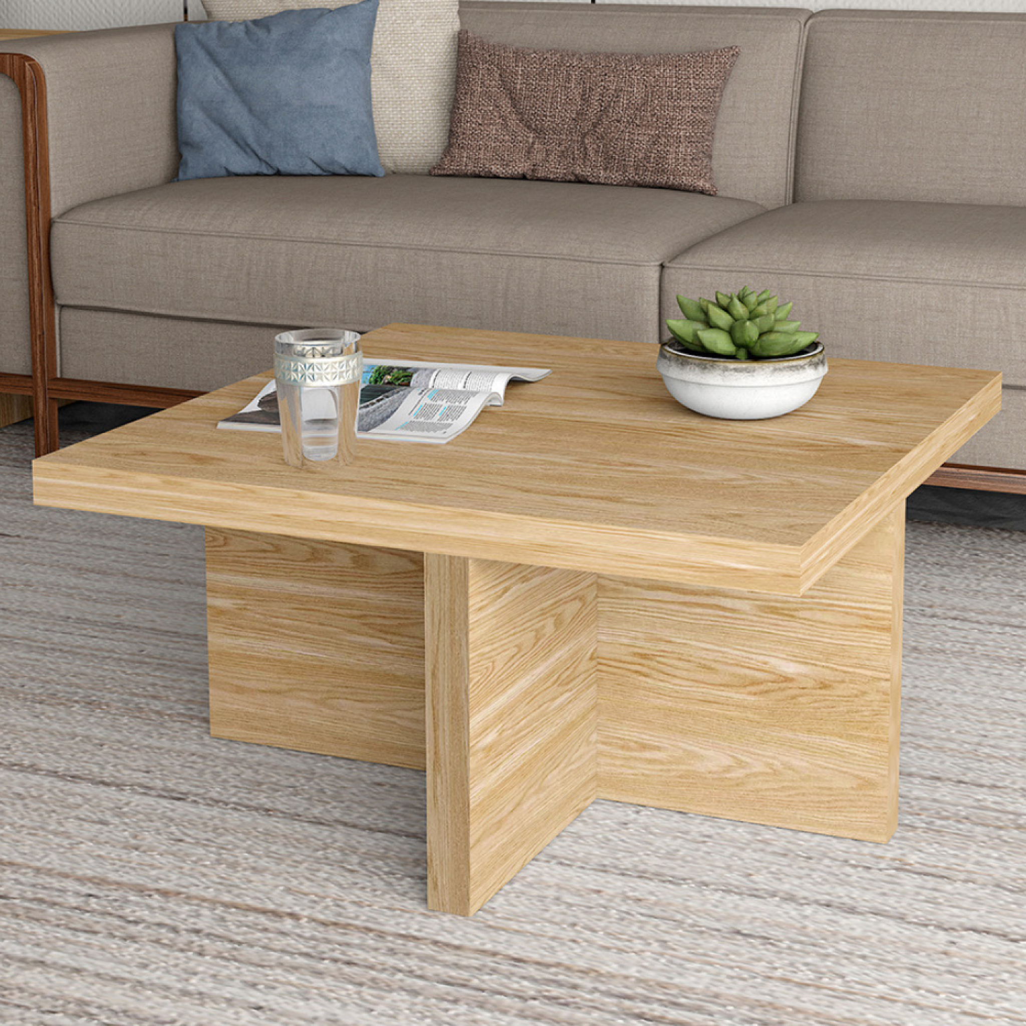 Voir la diapositive 3 : CONCEPT USINE Table basse en bois style scandinave MUNICH