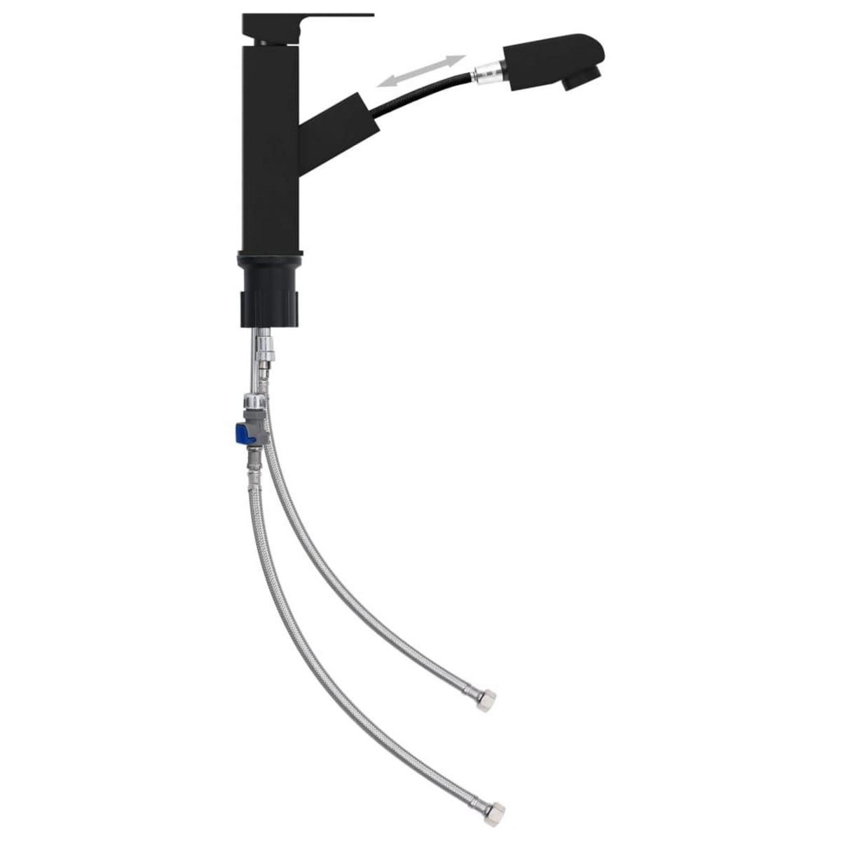 VIDAXL Robinet de lavabo retractable Finition noire 157x172 mm